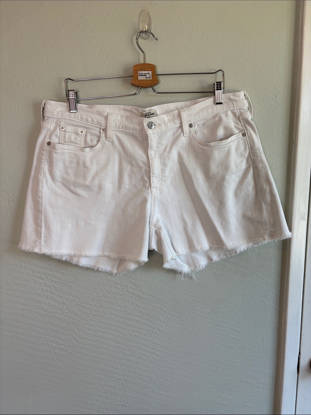 Bundle 2/$30! J.Crew Women's White Denim Stretch Cutoff Shorts